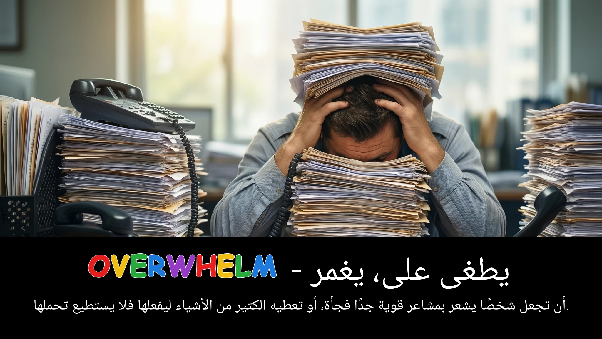 Arabic Illustration for overwhelm